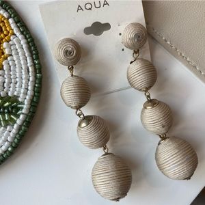 Aqua Roped Silver Earrings